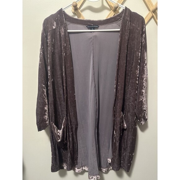 American Eagle XS Cape Cardigan Kimono Purple Velvet Cardigan - Picture 1 of 4